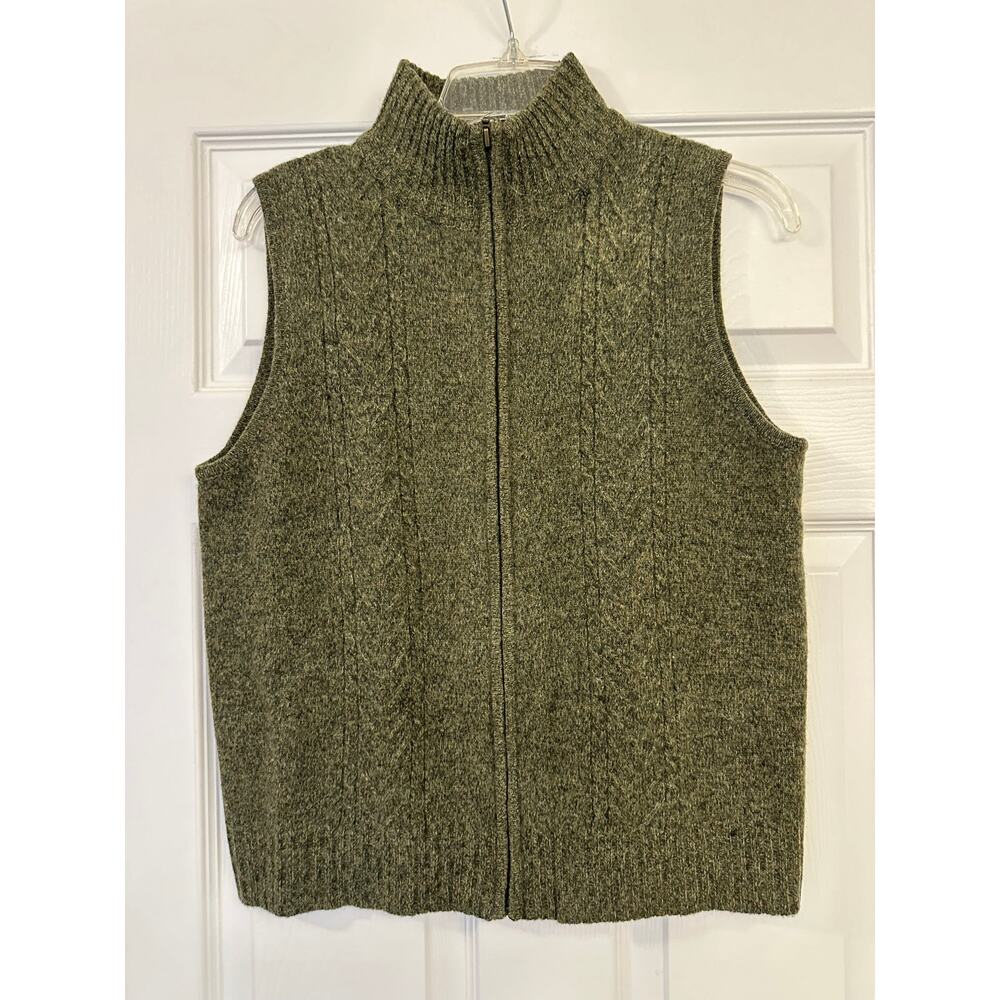 Pendleton 100% Lambs Wool Full Zip Sweater Vest Olive Green Men’s Sz Medium